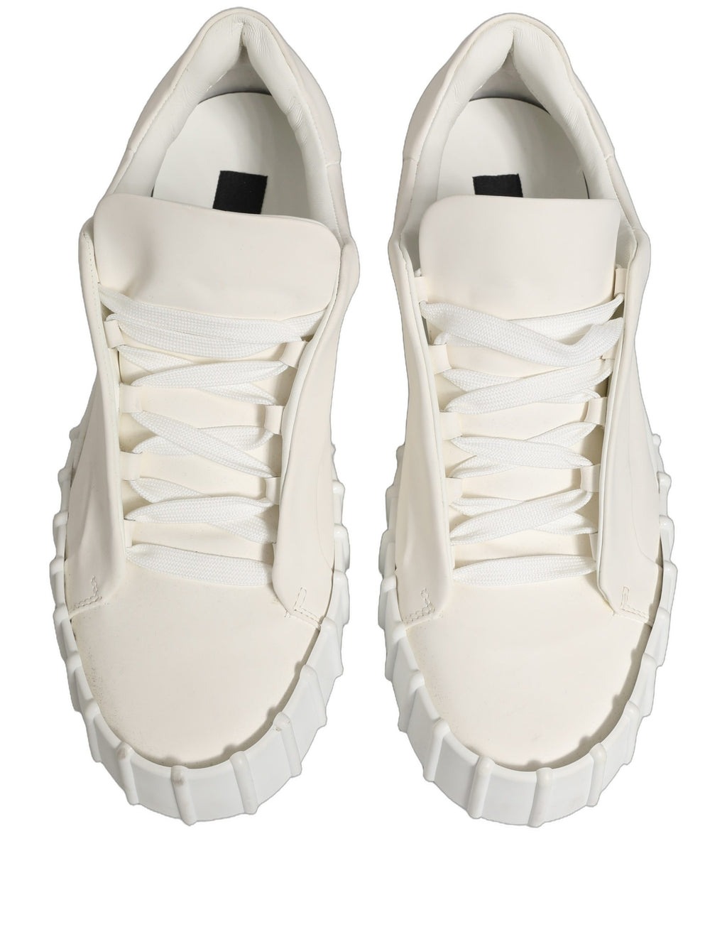 Dolce & Gabbana White Leather Low Top Lace Up Sneakers Shoes