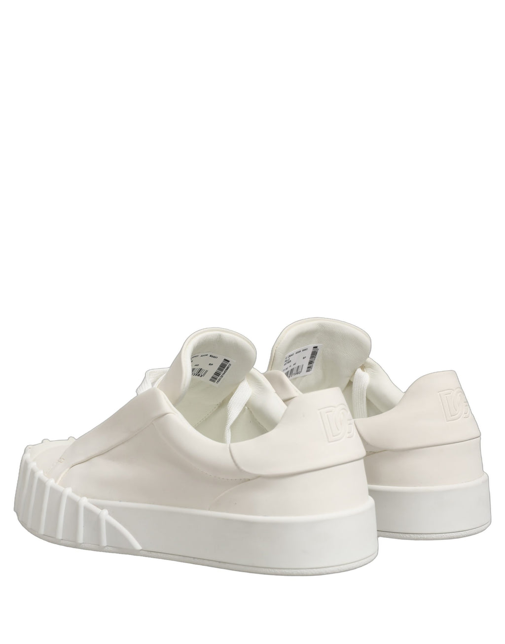 Dolce & Gabbana White Leather Low Top Lace Up Sneakers Shoes
