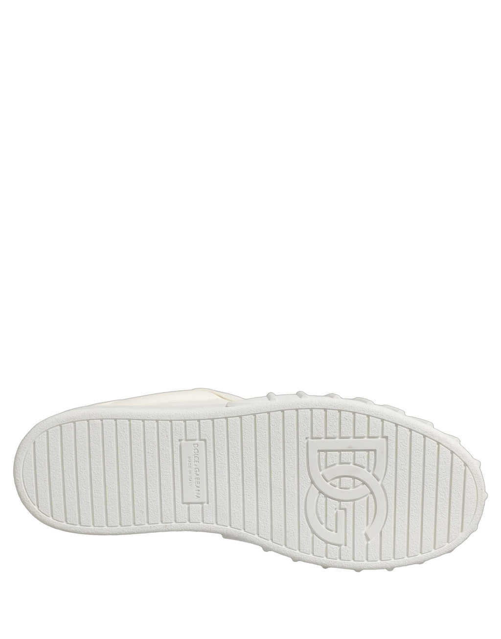 Dolce & Gabbana White Leather Low Top Lace Up Sneakers Shoes