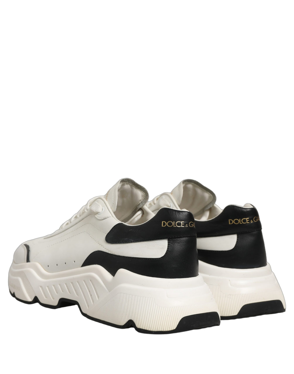 Dolce & Gabbana White Black Daymaster Low Top Sneakers Shoes