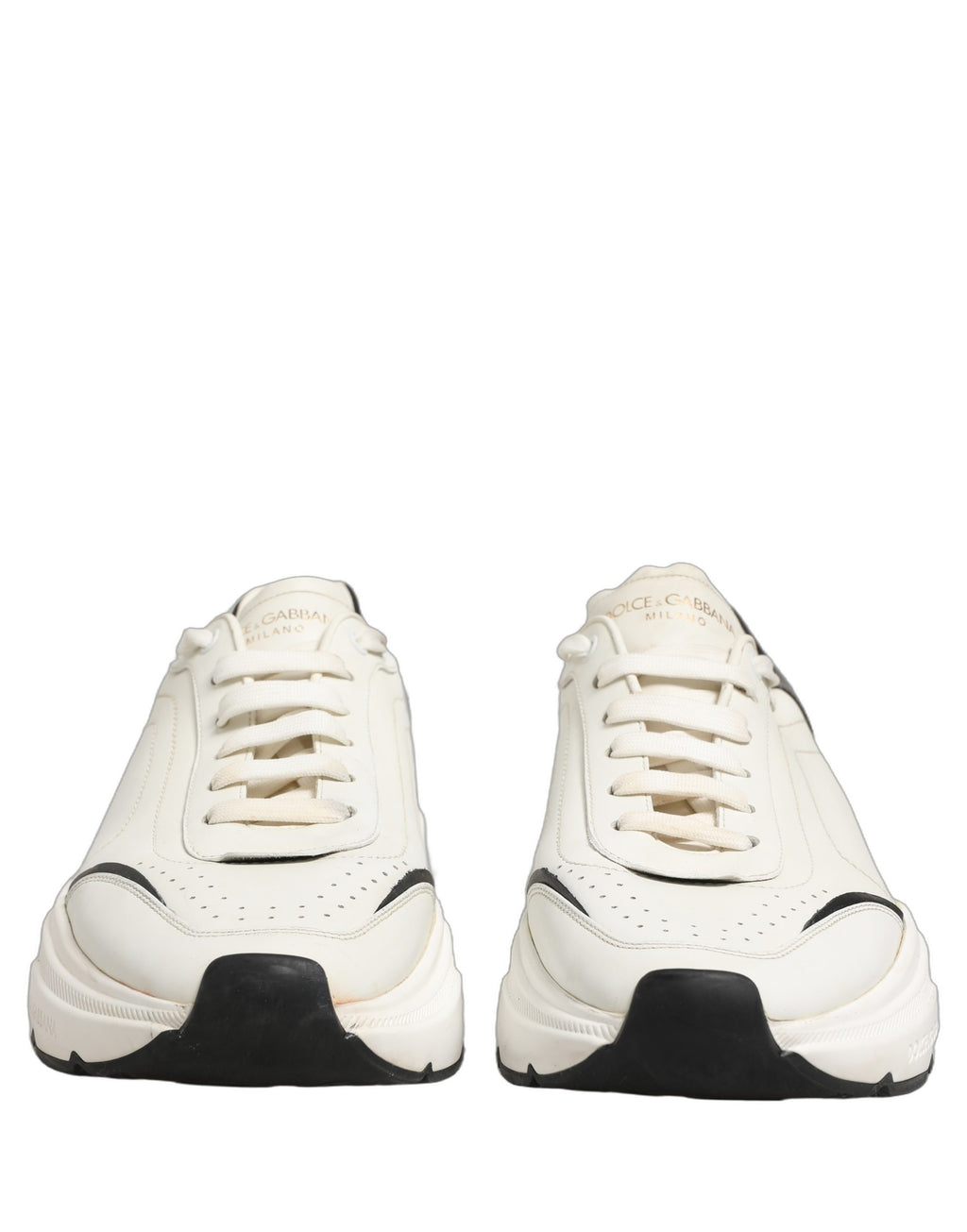Dolce & Gabbana White Black Daymaster Low Top Sneakers Shoes
