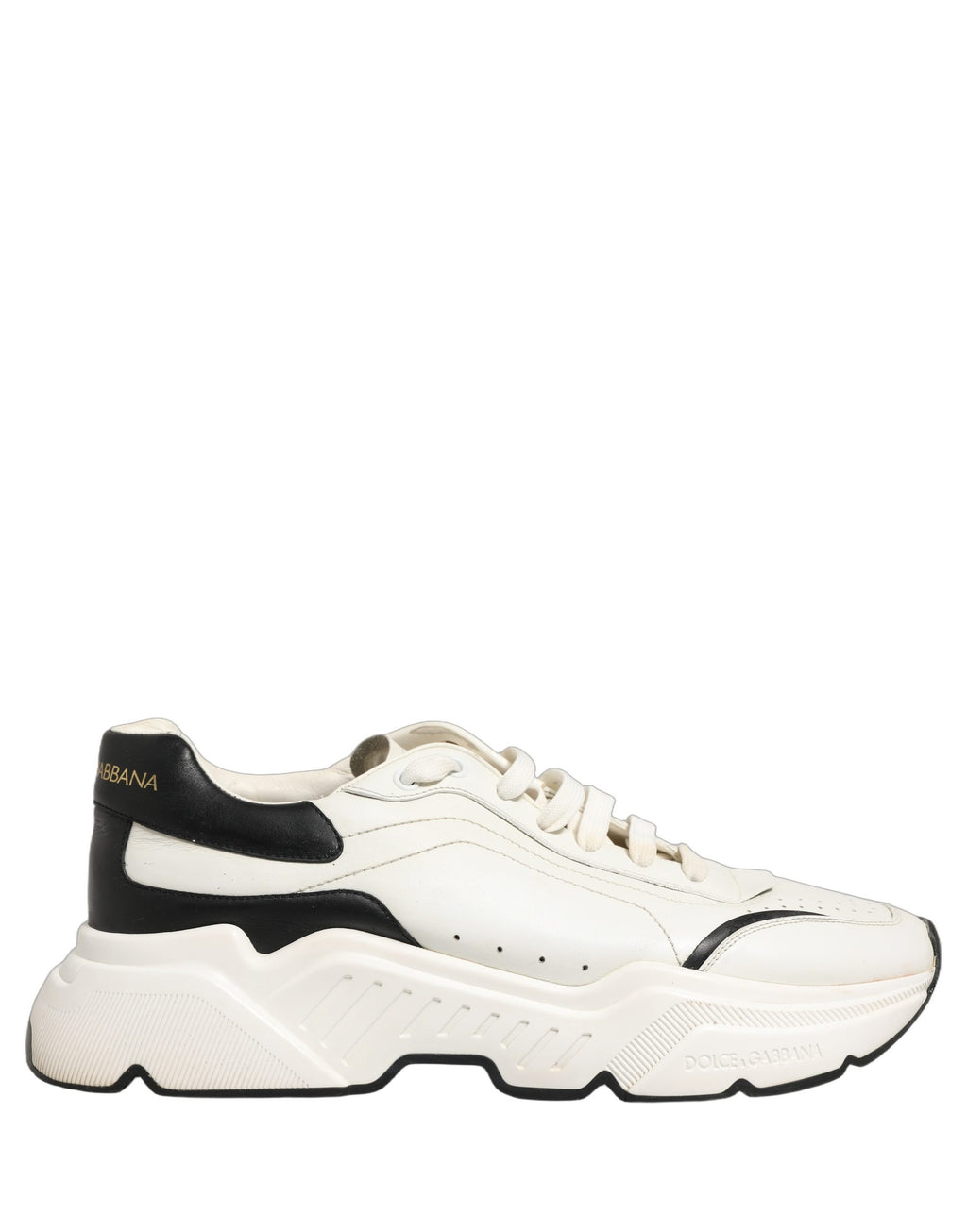 Dolce & Gabbana White Black Daymaster Low Top Sneakers Shoes
