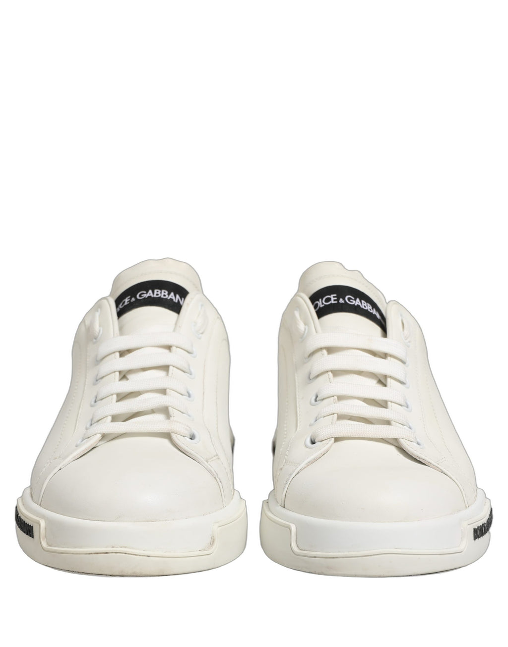 Dolce & Gabbana White Leather Logo Low Top Men Sneakers Shoes