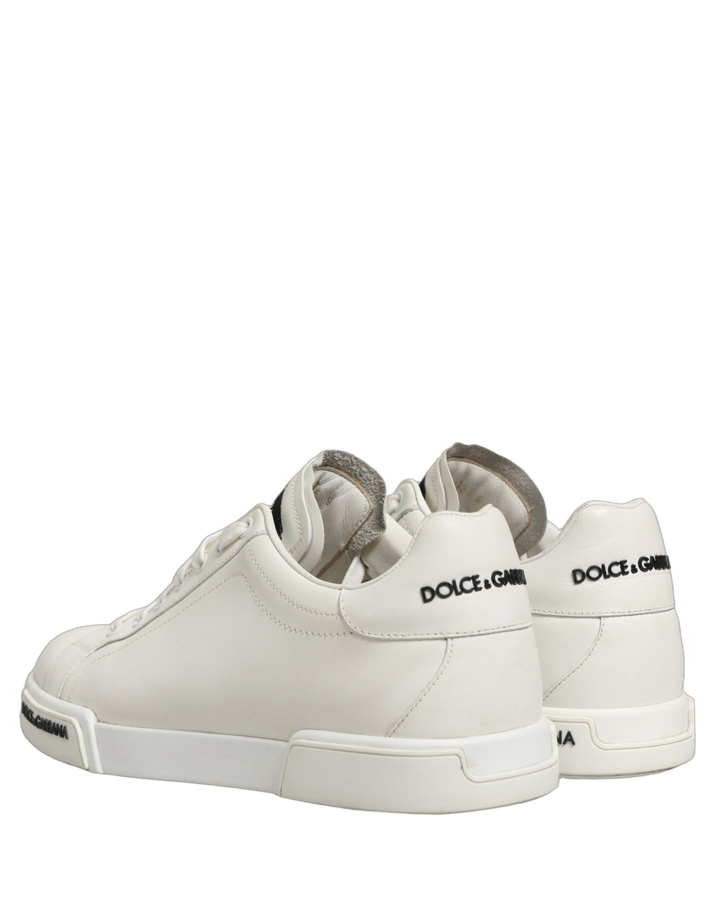 Dolce & Gabbana White Leather Logo Low Top Men Sneakers Shoes
