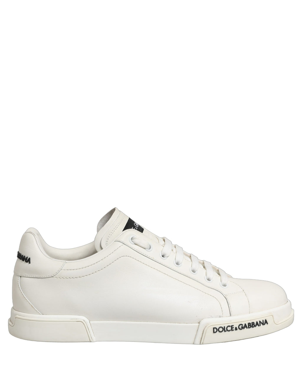 Dolce & Gabbana White Leather Logo Low Top Men Sneakers Shoes