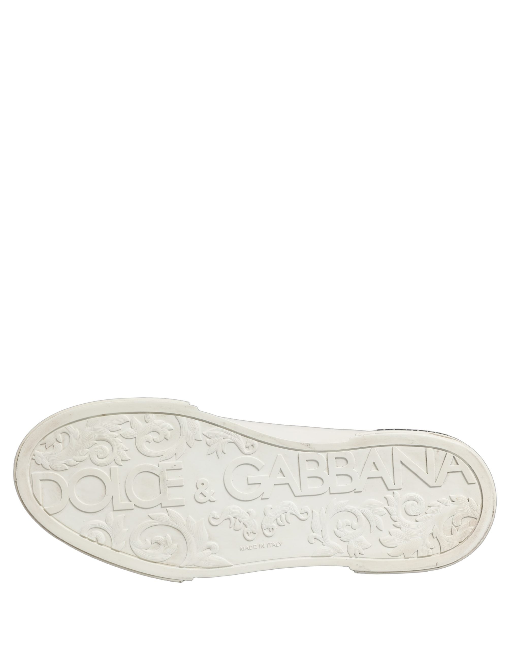 Dolce & Gabbana White Leather Logo Low Top Men Sneakers Shoes