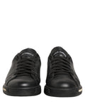 Dolce & Gabbana Black Leather Logo Low Top Men Sneakers Shoes