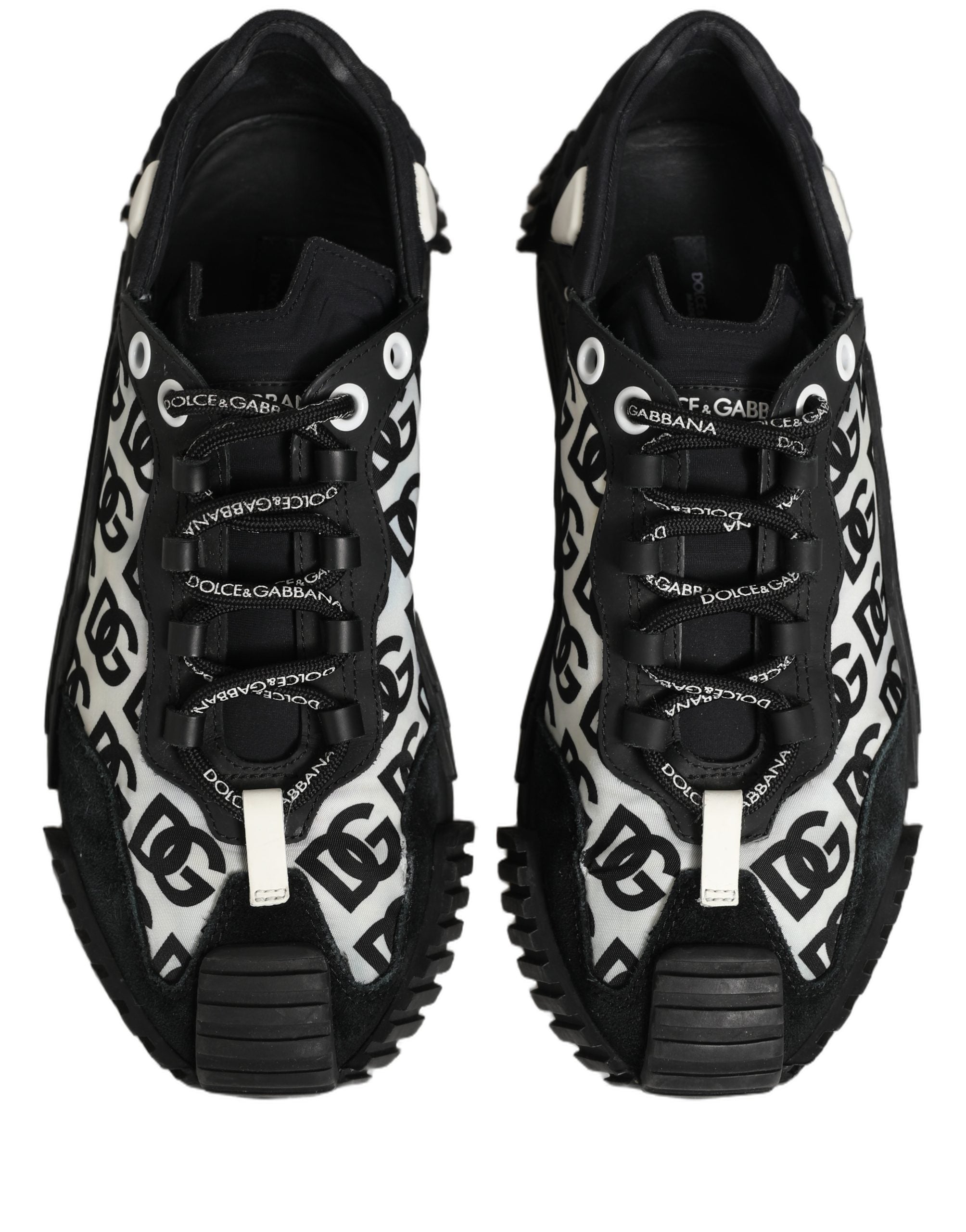 Dolce & Gabbana Black Logo Lace Up Low Top NS1 Men Sneakers Shoes