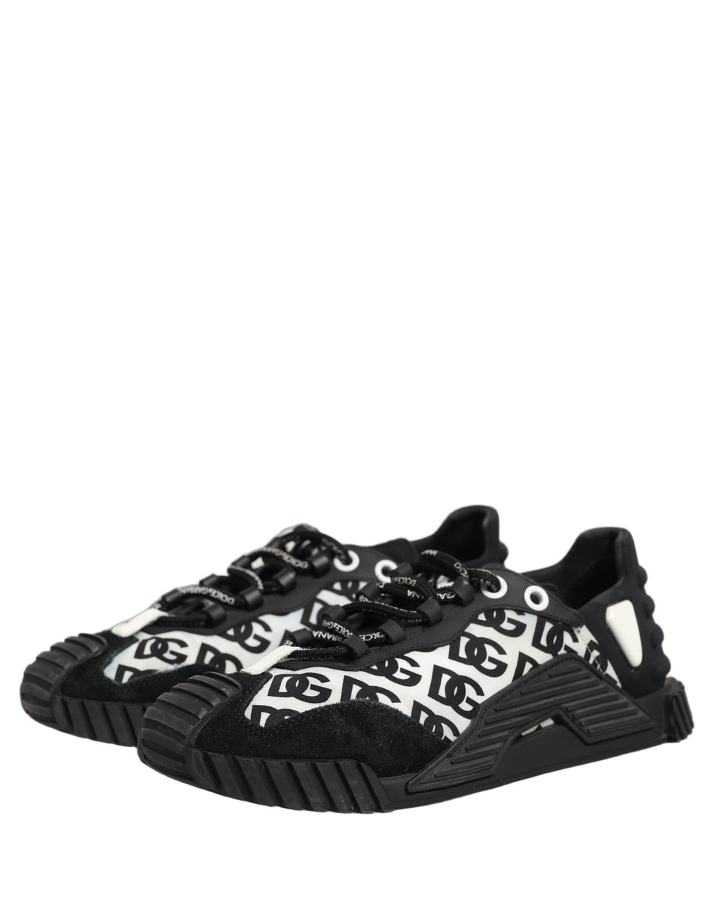 Dolce & Gabbana Black Logo Lace Up Low Top NS1 Men Sneakers Shoes