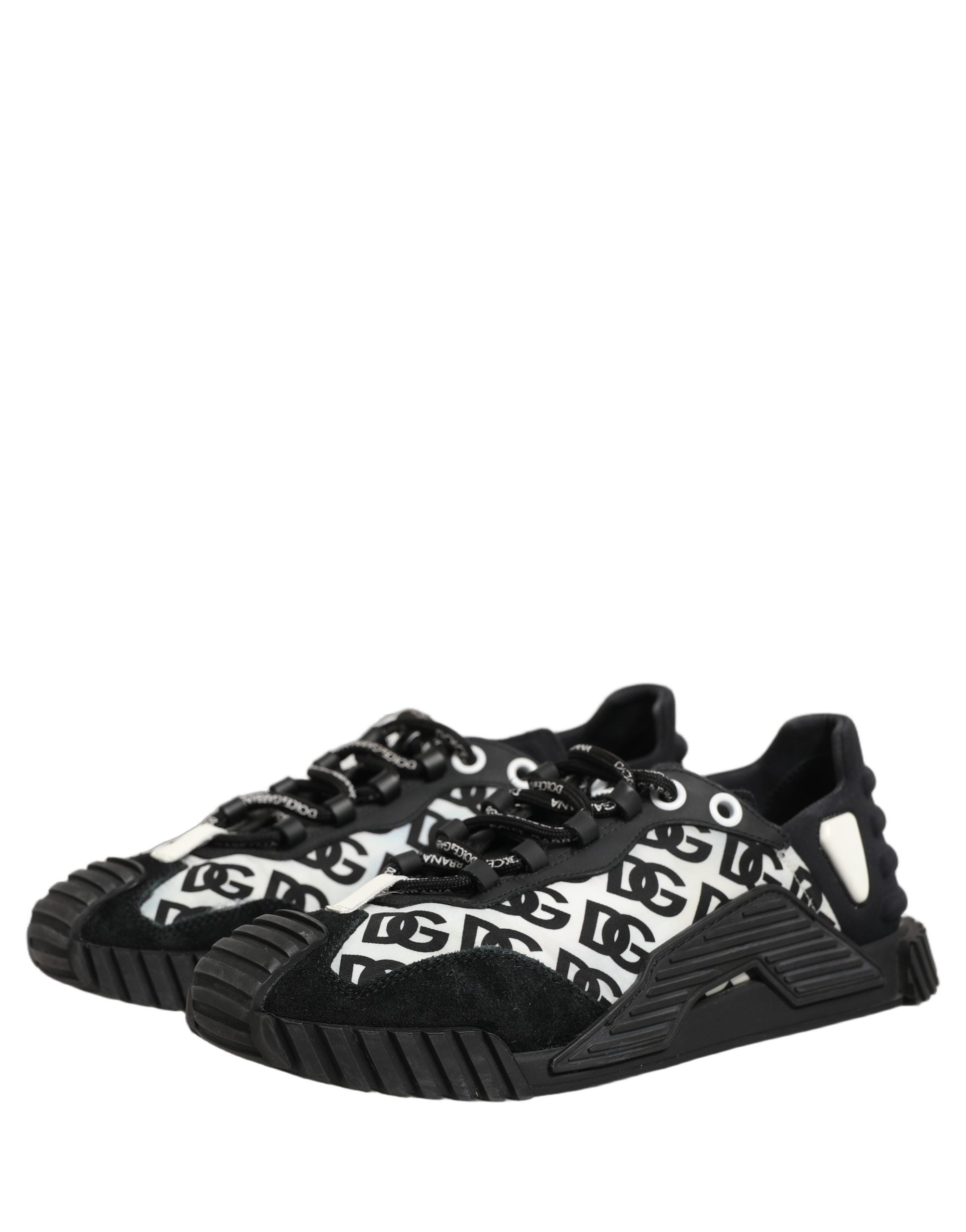 Dolce & Gabbana Black Logo Lace Up Low Top NS1 Men Sneakers Shoes