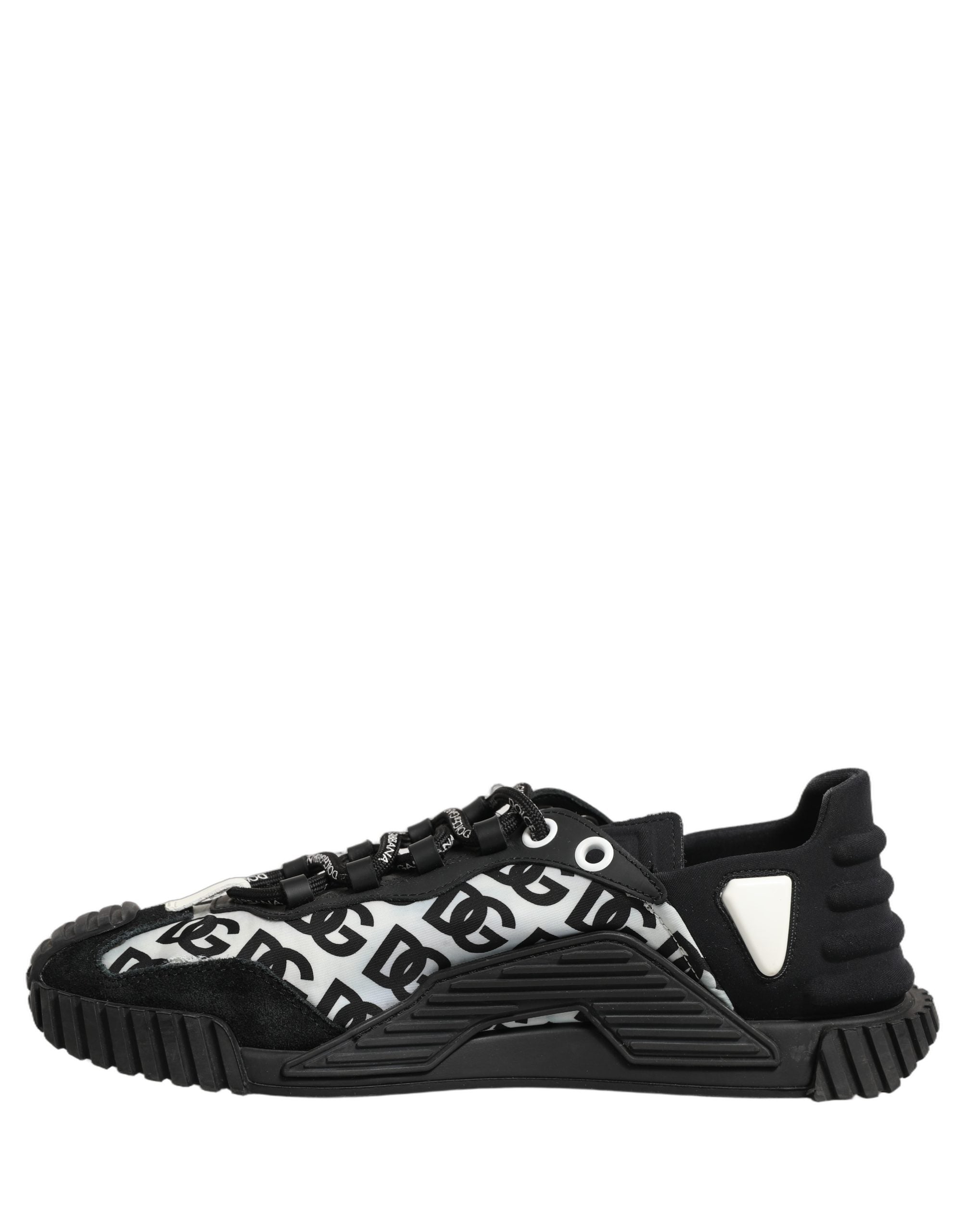 Dolce & Gabbana Black Logo Lace Up Low Top NS1 Men Sneakers Shoes