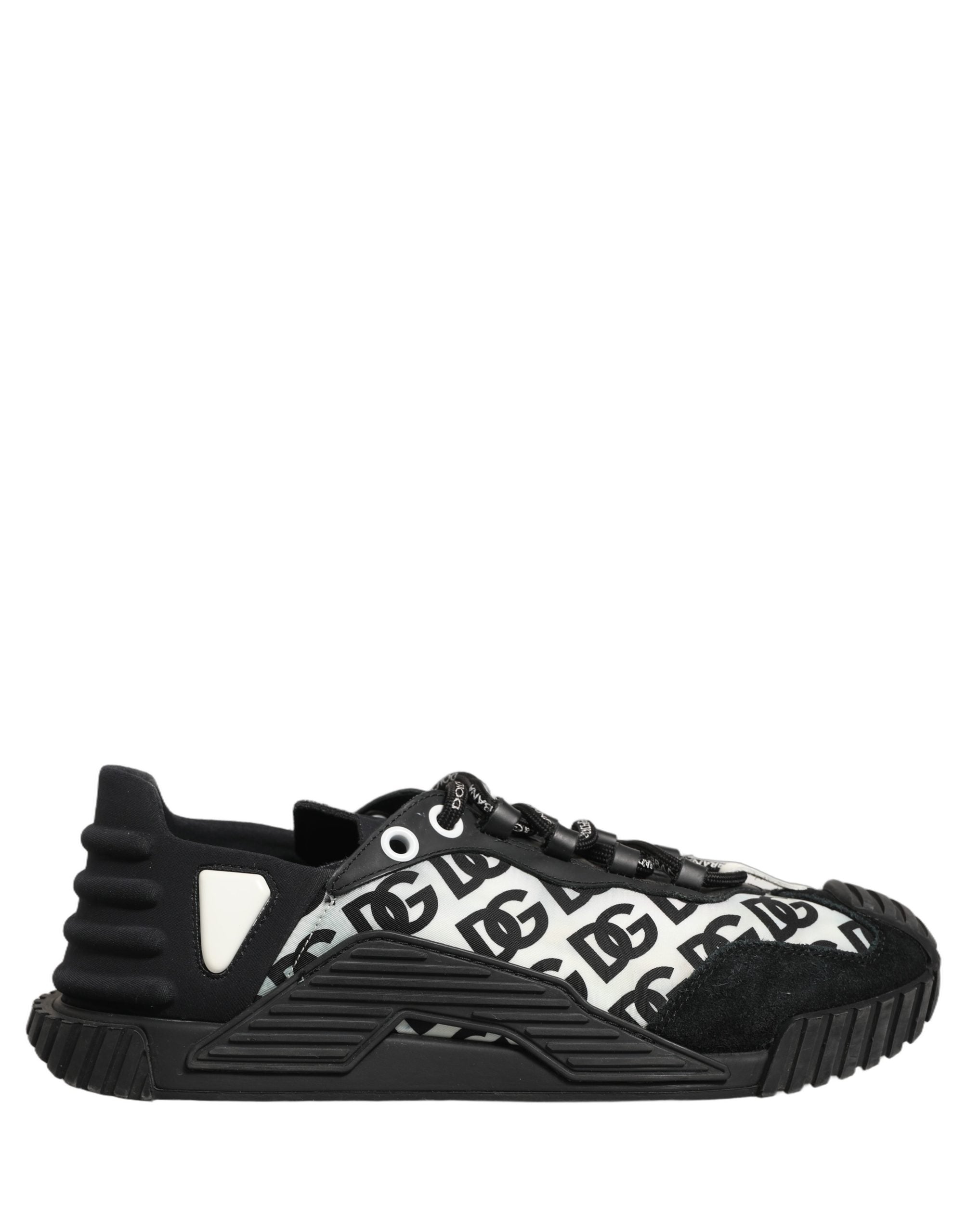 Dolce & Gabbana Black Logo Lace Up Low Top NS1 Men Sneakers Shoes