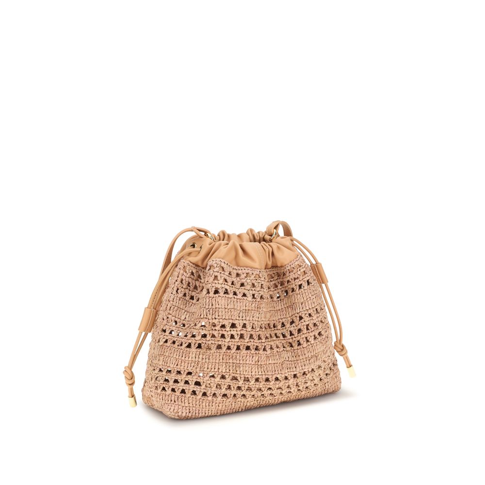 Chloé Beige Raffia Shoulder Bag
