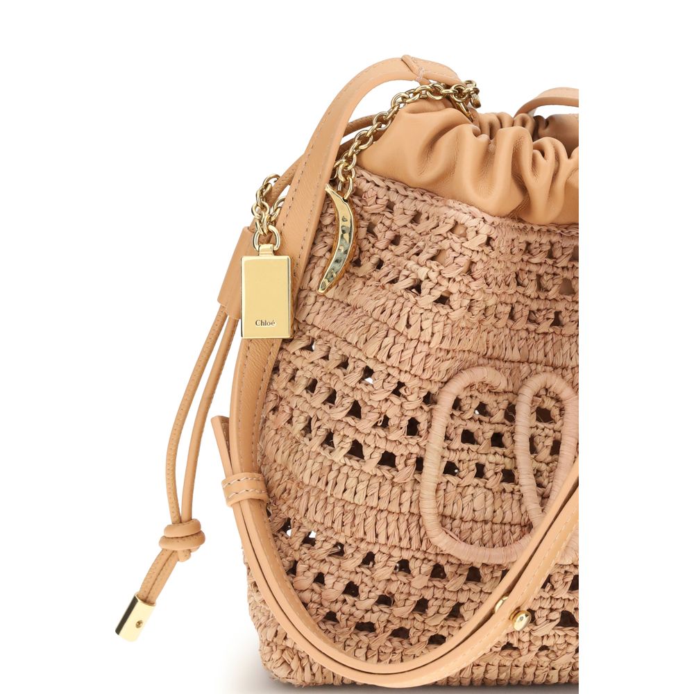 Chloé Beige Raffia Shoulder Bag