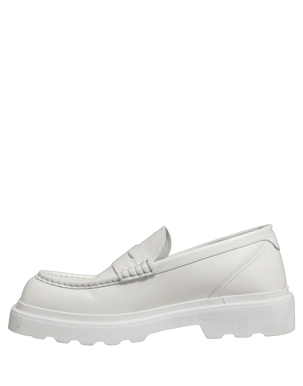 Dolce & Gabbana White Leather Chunky Sole Slip On Derby Shoes