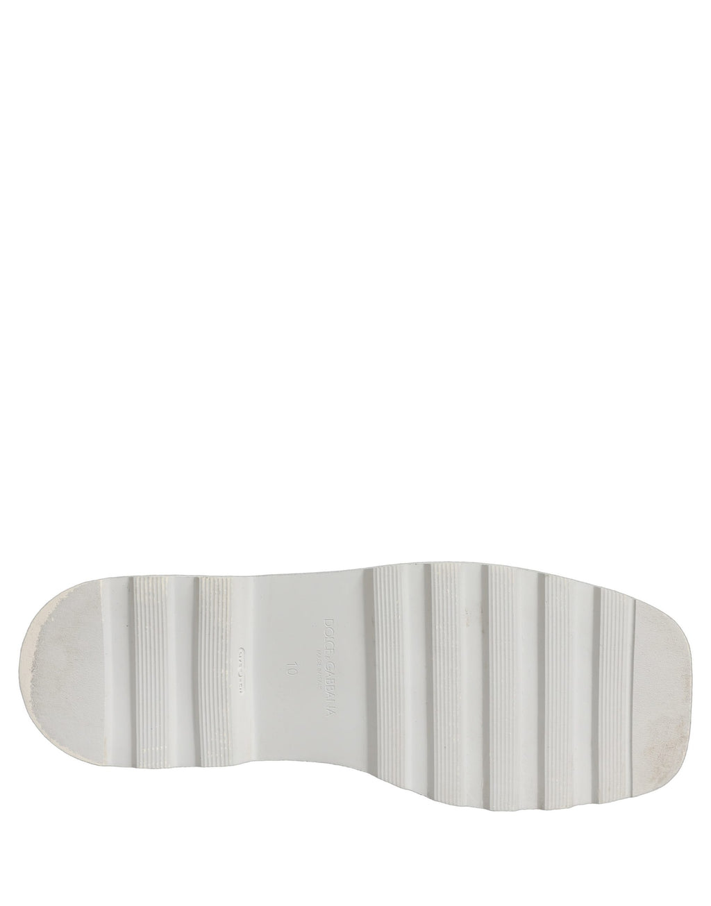 Dolce & Gabbana White Leather Chunky Sole Slip On Derby Shoes