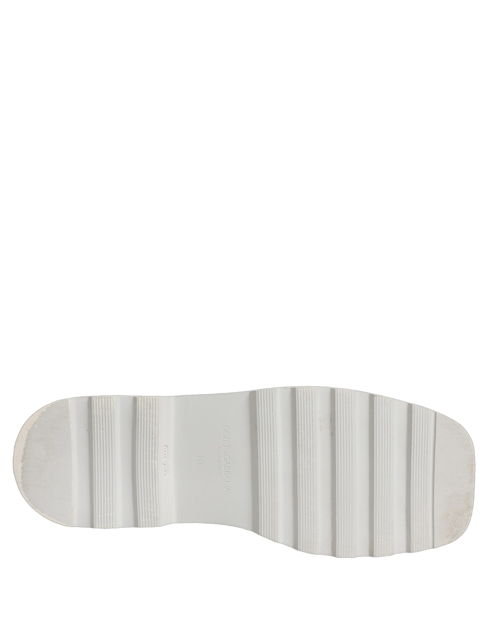 Dolce & Gabbana White Leather Chunky Sole Slip On Derby Shoes