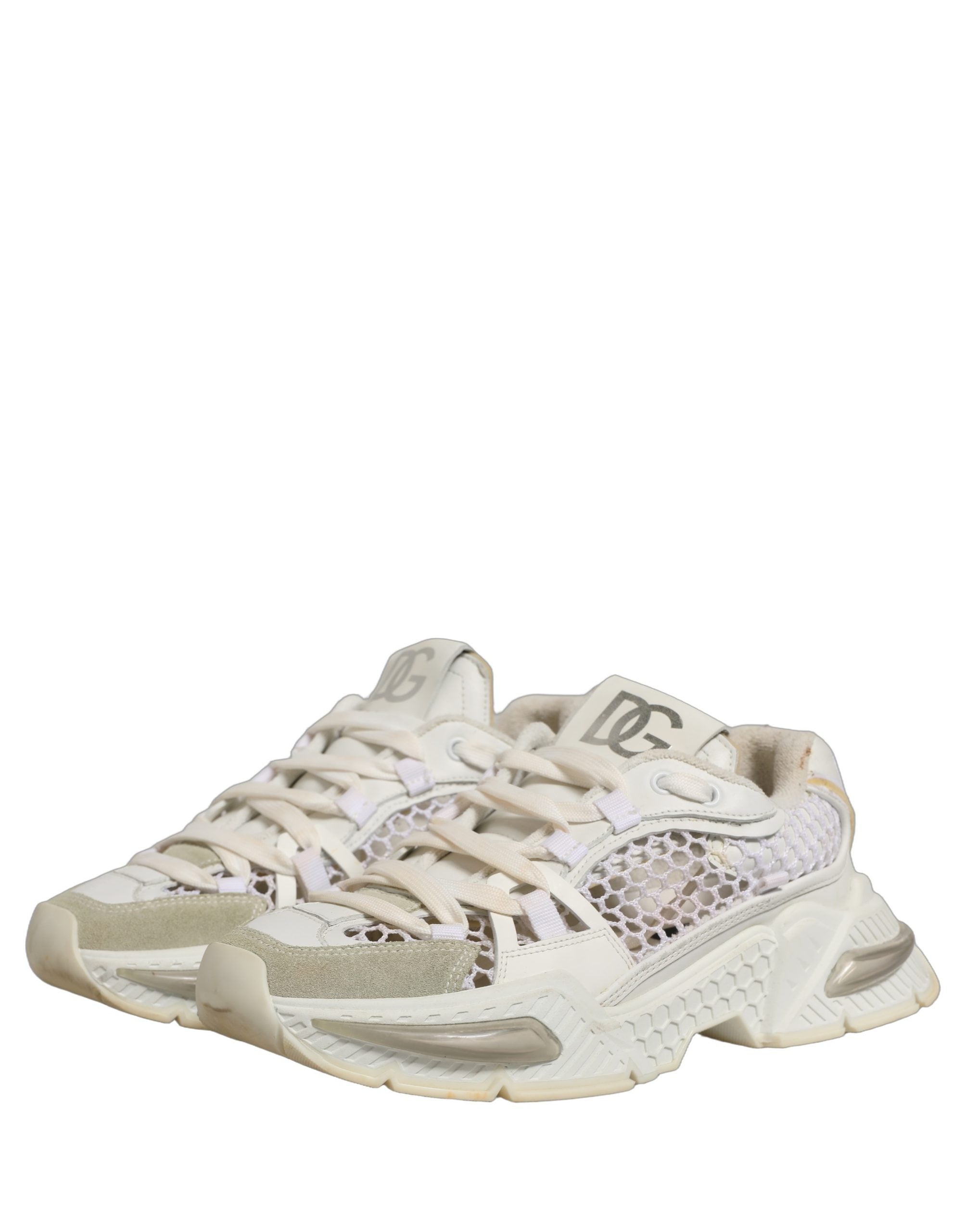 Dolce & Gabbana White Airmaster Mesh Low Top Sneakers Shoes