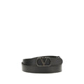 Valentino Garavani Black Calf Leather Bos Taurus Regular Belt