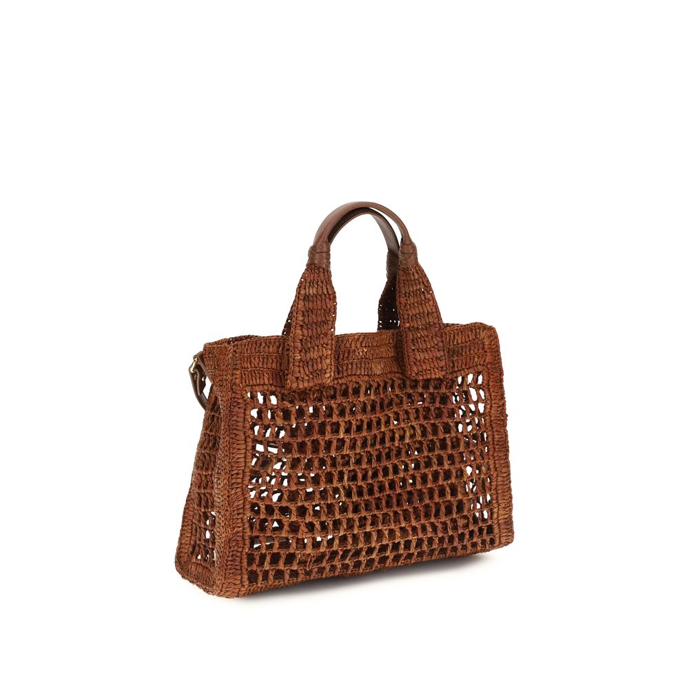 Chloé Brown Raffia Shoulder Bag