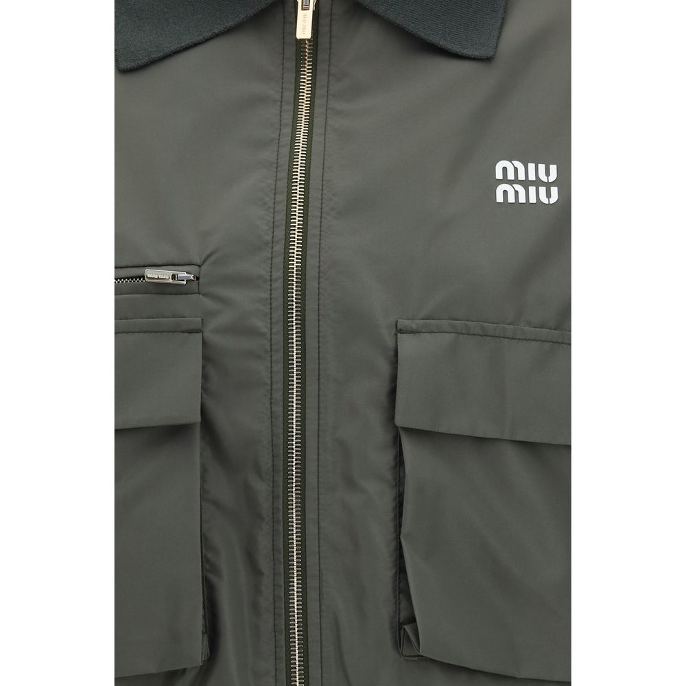 Miu Miu Bicolor Polyester Shell Jacket