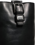 Dolce & Gabbana Black Leather Buckle Detail Mid Calf Boots Shoes