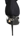Dolce & Gabbana Stiletto Sandals Socks Knee High Boots Black