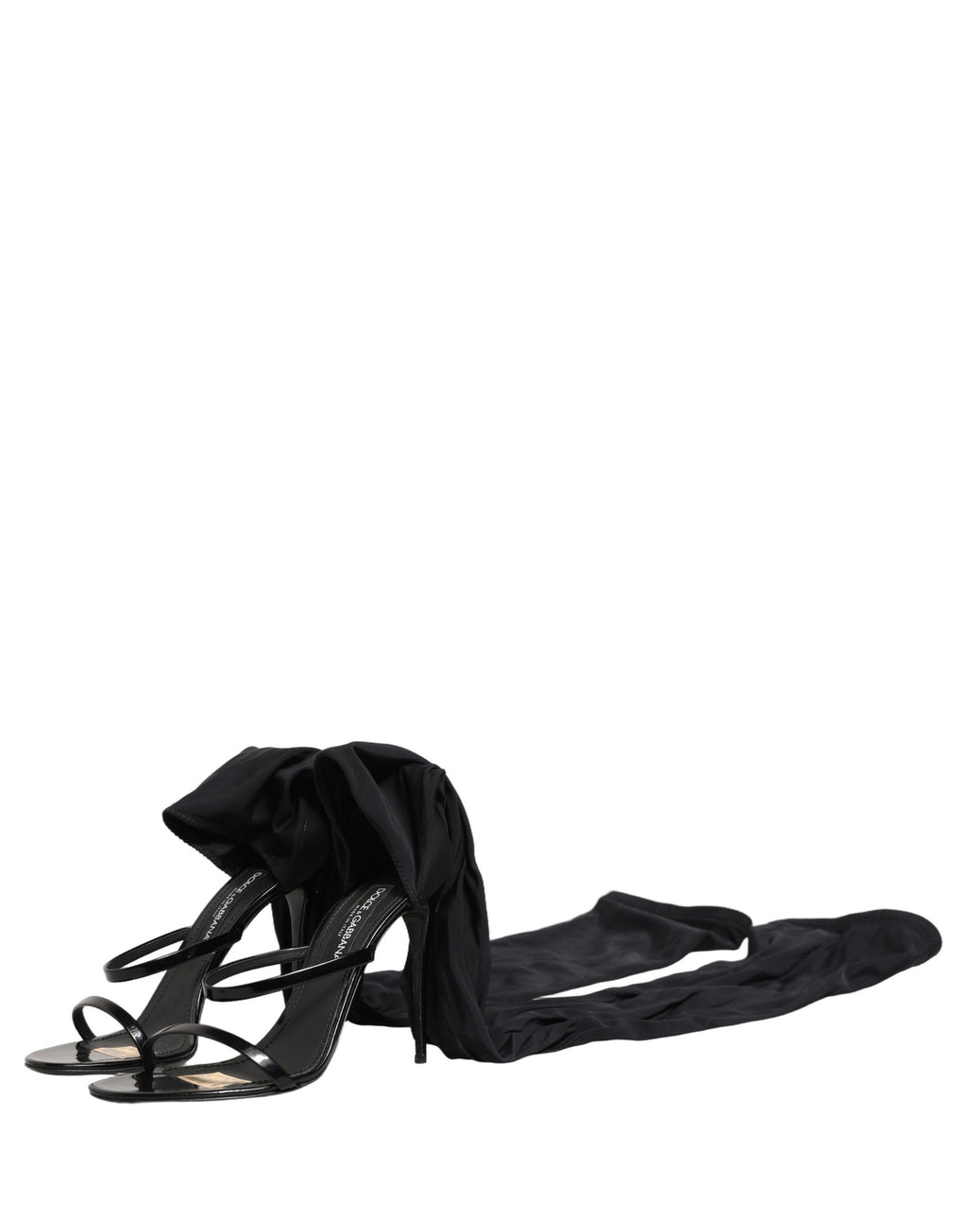 Dolce & Gabbana Stiletto Sandals Socks Knee High Boots Black