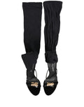 Dolce & Gabbana Stiletto Sandals Socks Knee High Boots Black