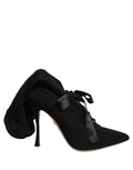 Dolce & Gabbana Black Stiletto Heels Mid Calf Boots Shoes