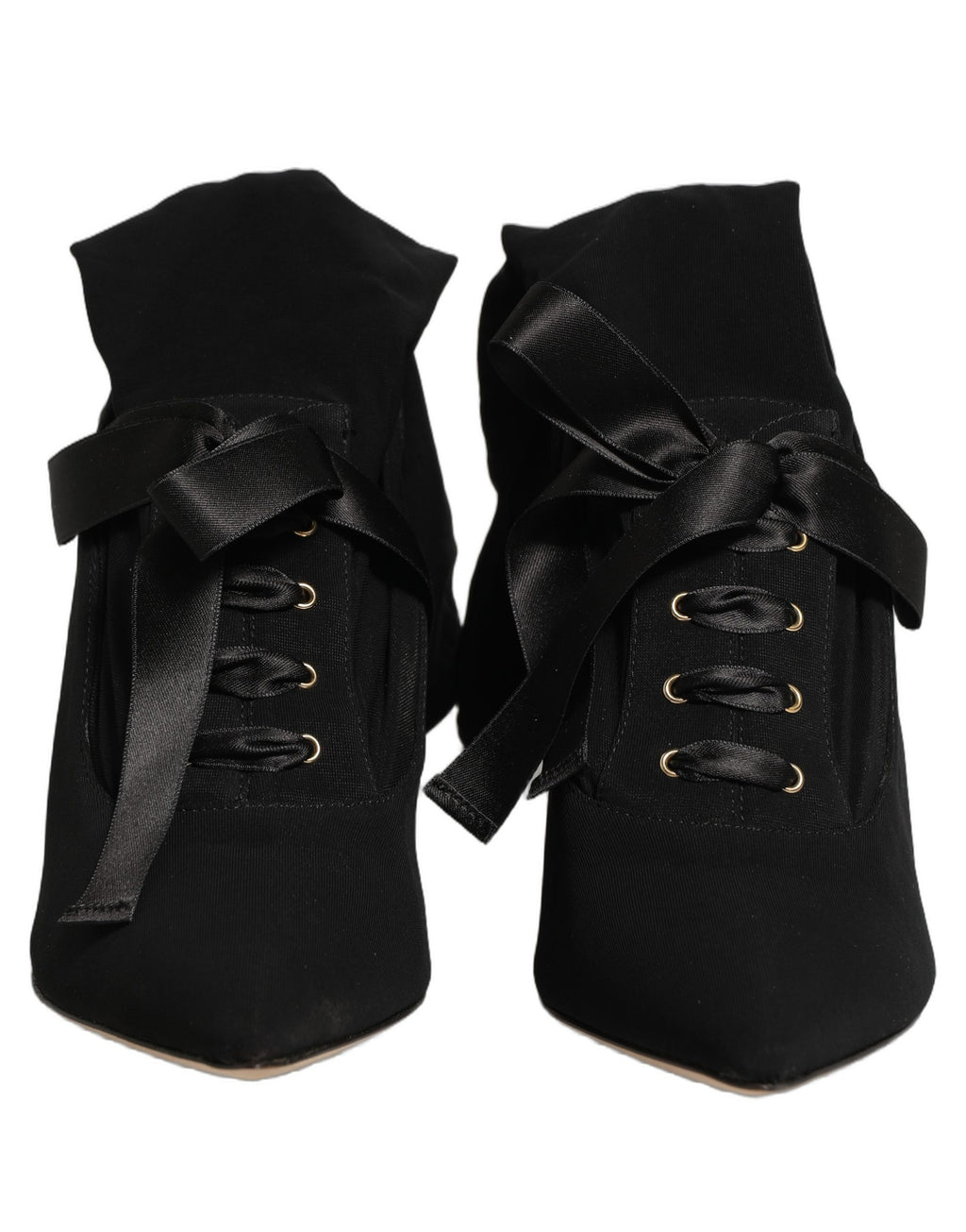 Dolce & Gabbana Black Stiletto Heels Mid Calf Boots Shoes