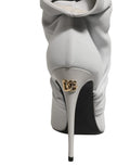 Dolce & Gabbana Gray Stretch Socks Heels Ankle Boots Shoes