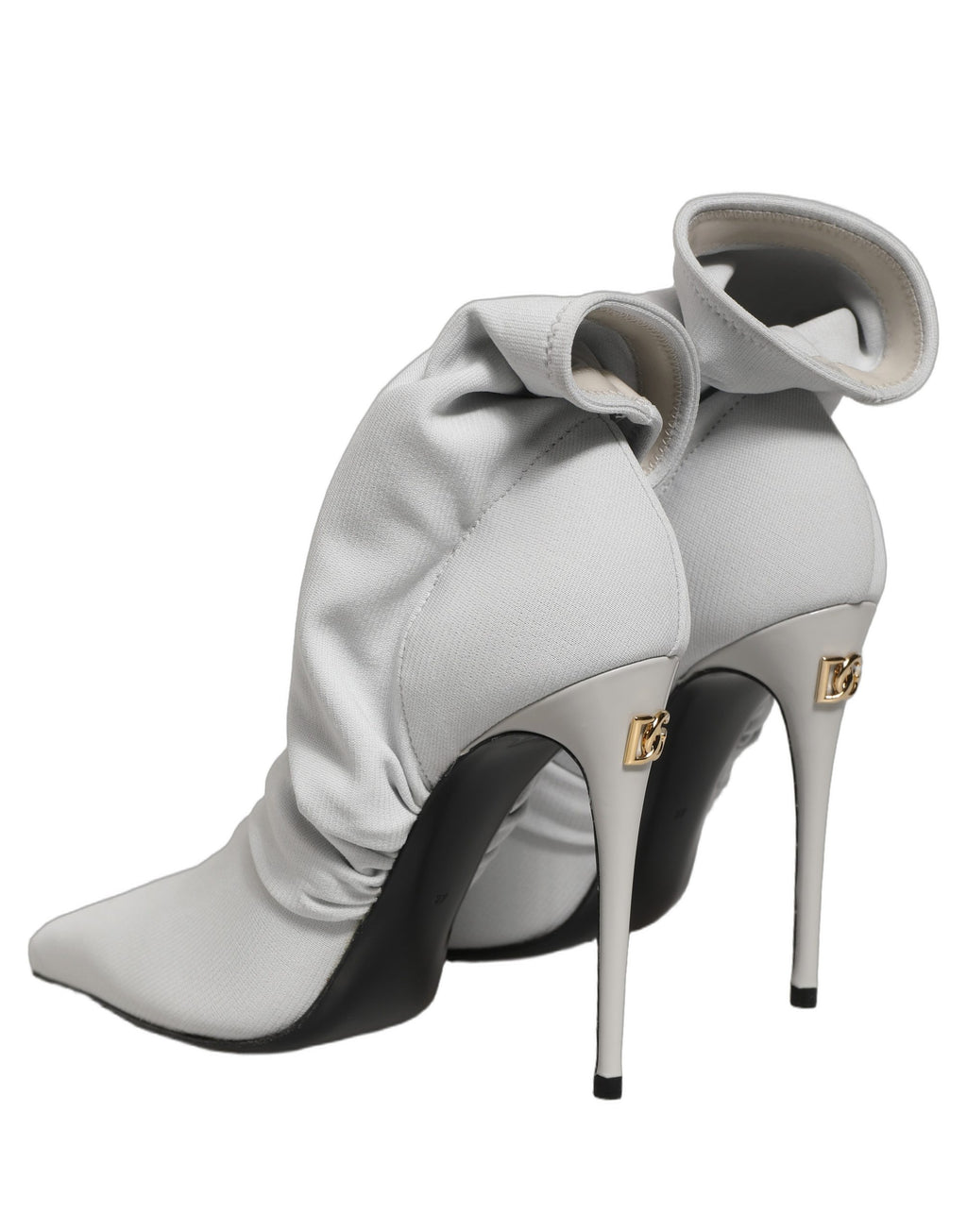 Dolce & Gabbana Gray Stretch Socks Heels Ankle Boots Shoes