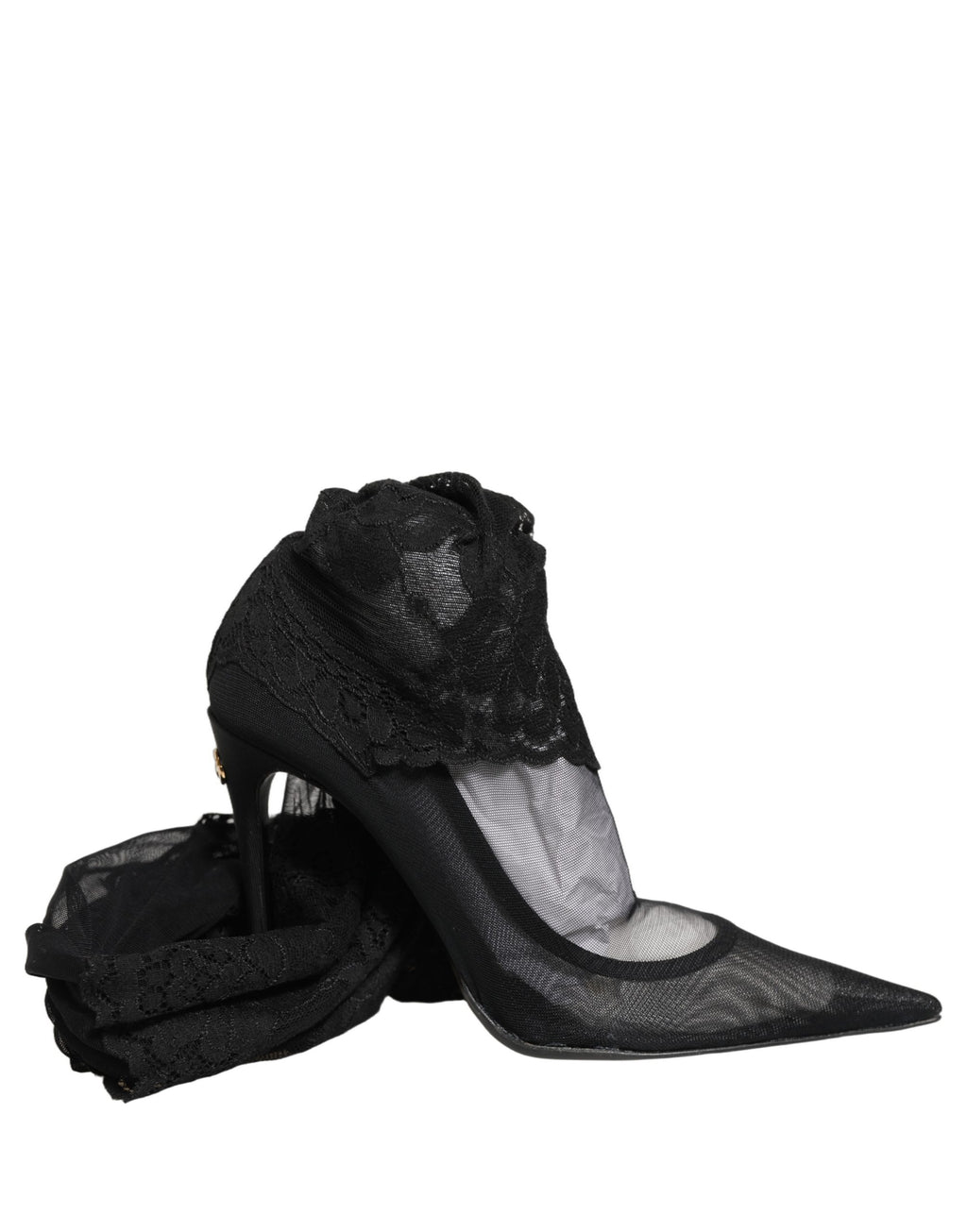 Dolce & Gabbana Black Over The Knee Sock Pumps Boots Shoes