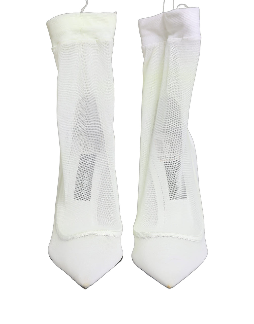 Dolce & Gabbana White Tulle Stretch Mesh Sock Boots Shoes