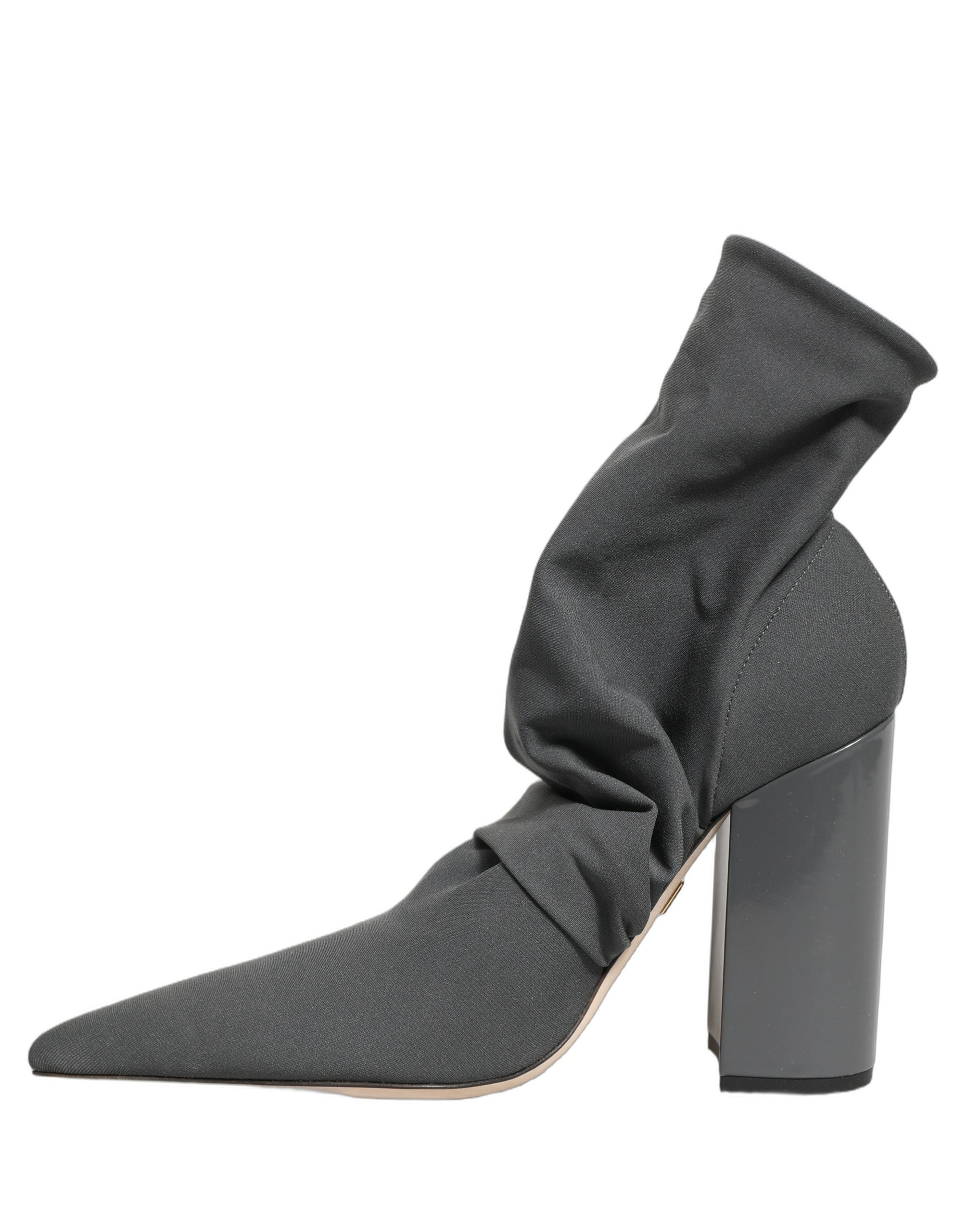 Dolce & Gabbana Gray Stretch Socks Heels Ankle Boots Shoes