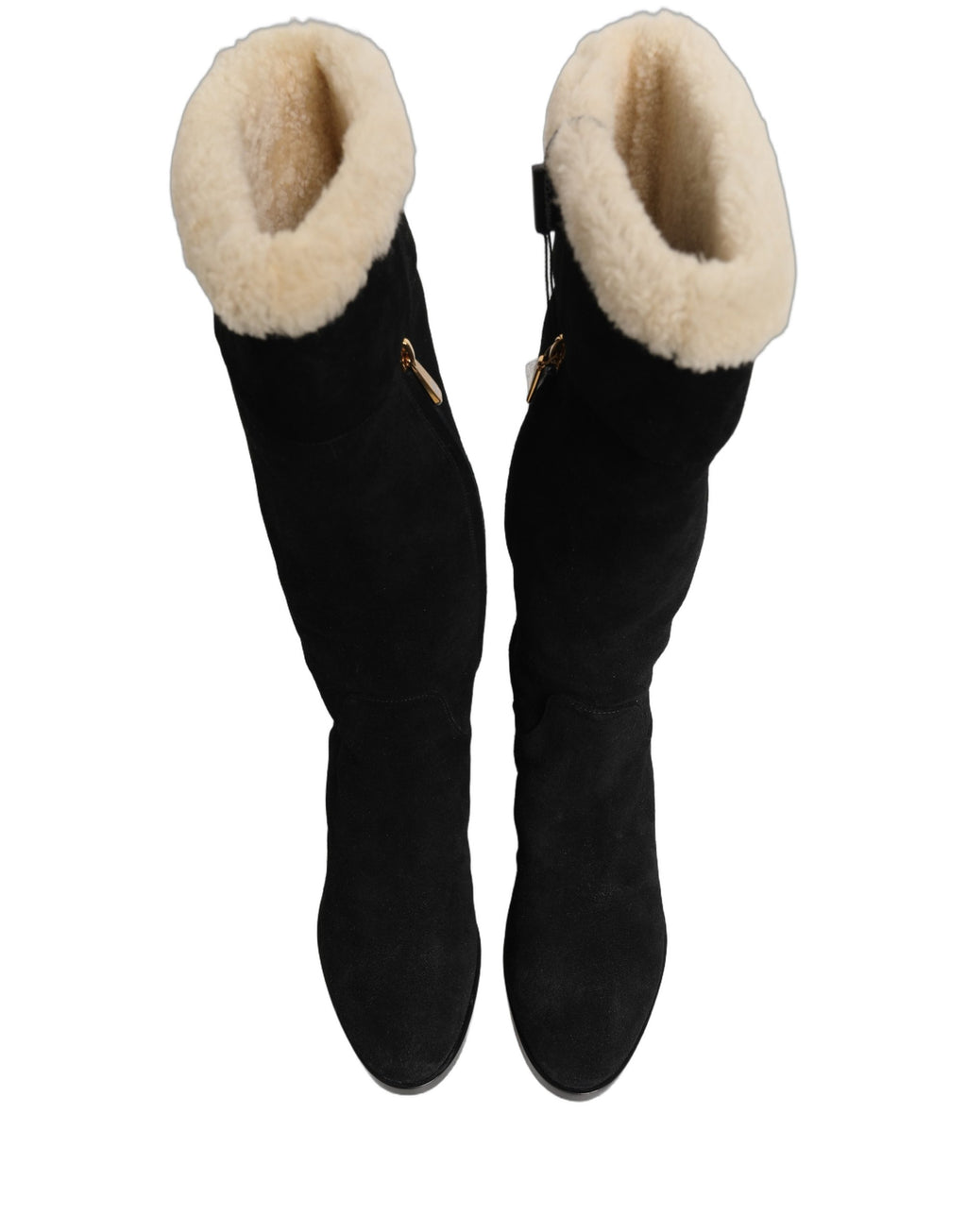 Dolce & Gabbana Suede Leather Knee High Boots Black