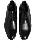 Dolce & Gabbana Black Leather Lace Up Derby Dress Shoes