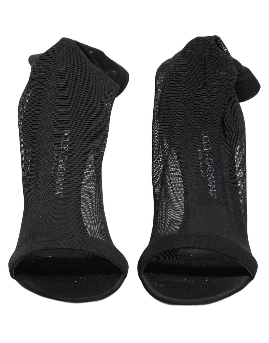 Dolce & Gabbana Black Nylon Mesh Sock Style Boots Shoes