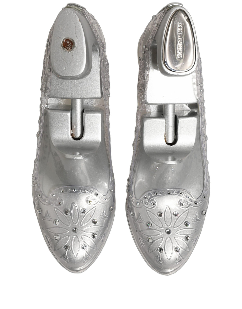 Dolce & Gabbana Clear CINDERELLA Floral Crystal Heels Shoes
