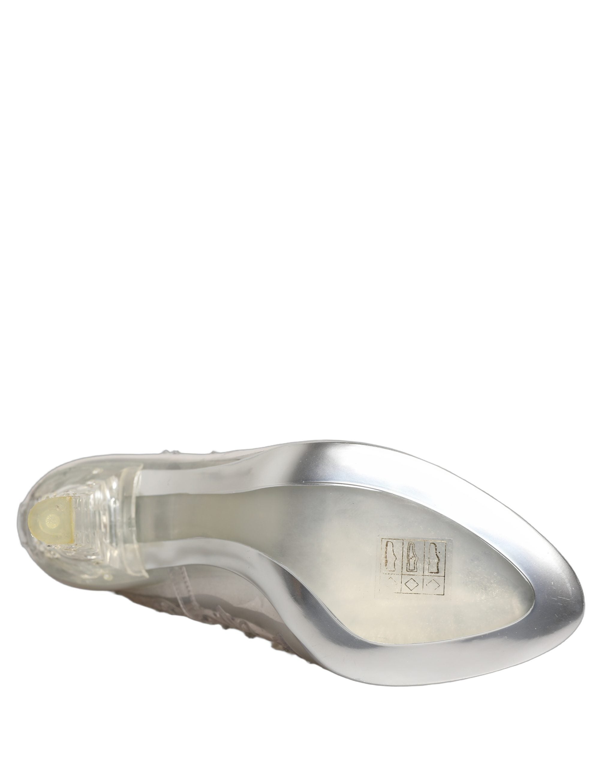 Dolce & Gabbana Clear CINDERELLA Floral Crystal Heels Shoes