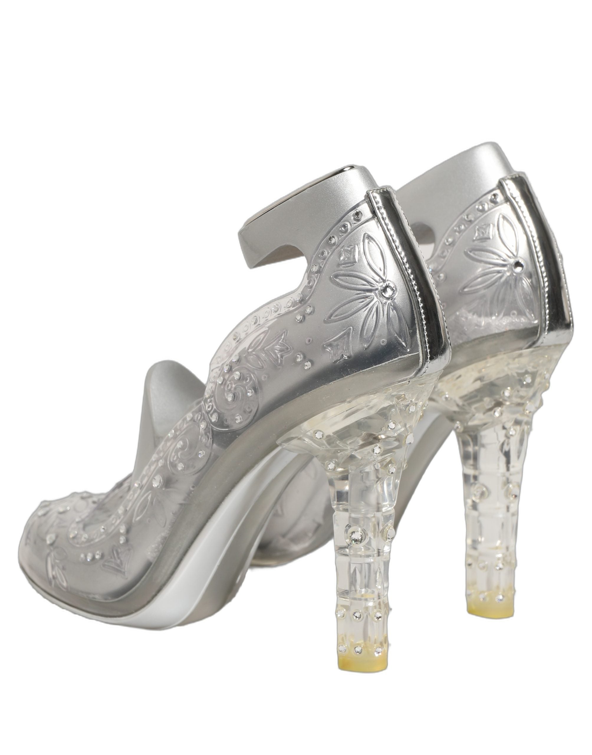 Dolce & Gabbana Clear CINDERELLA Floral Crystal Heels Shoes