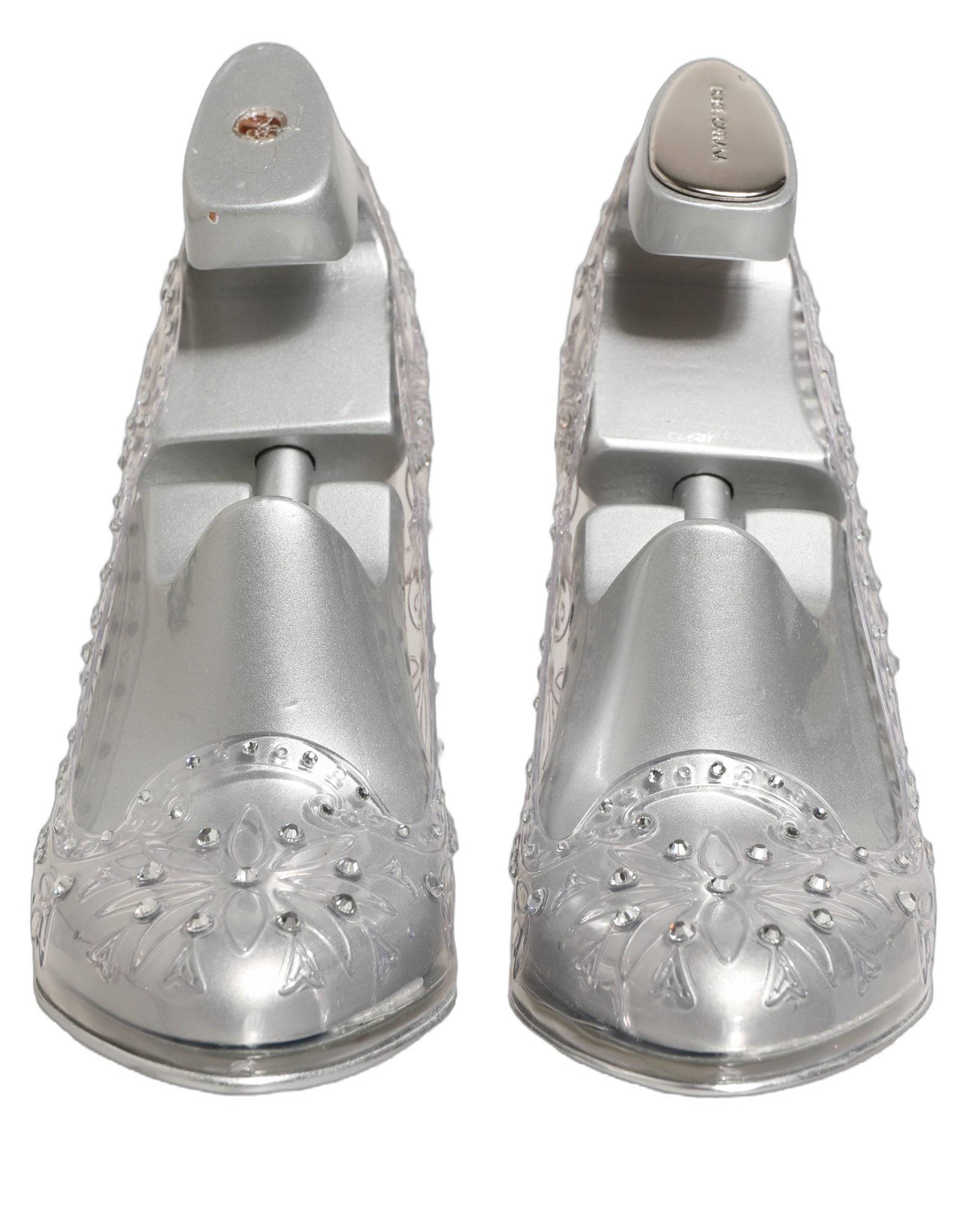 Dolce & Gabbana Clear CINDERELLA Floral Crystal Heels Shoes