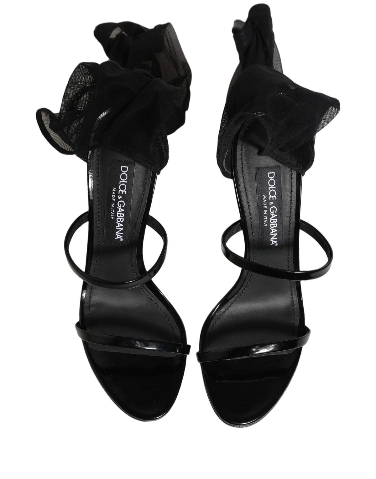 Dolce & Gabbana Black Stiletto Sandals Socks High Boots Shoes