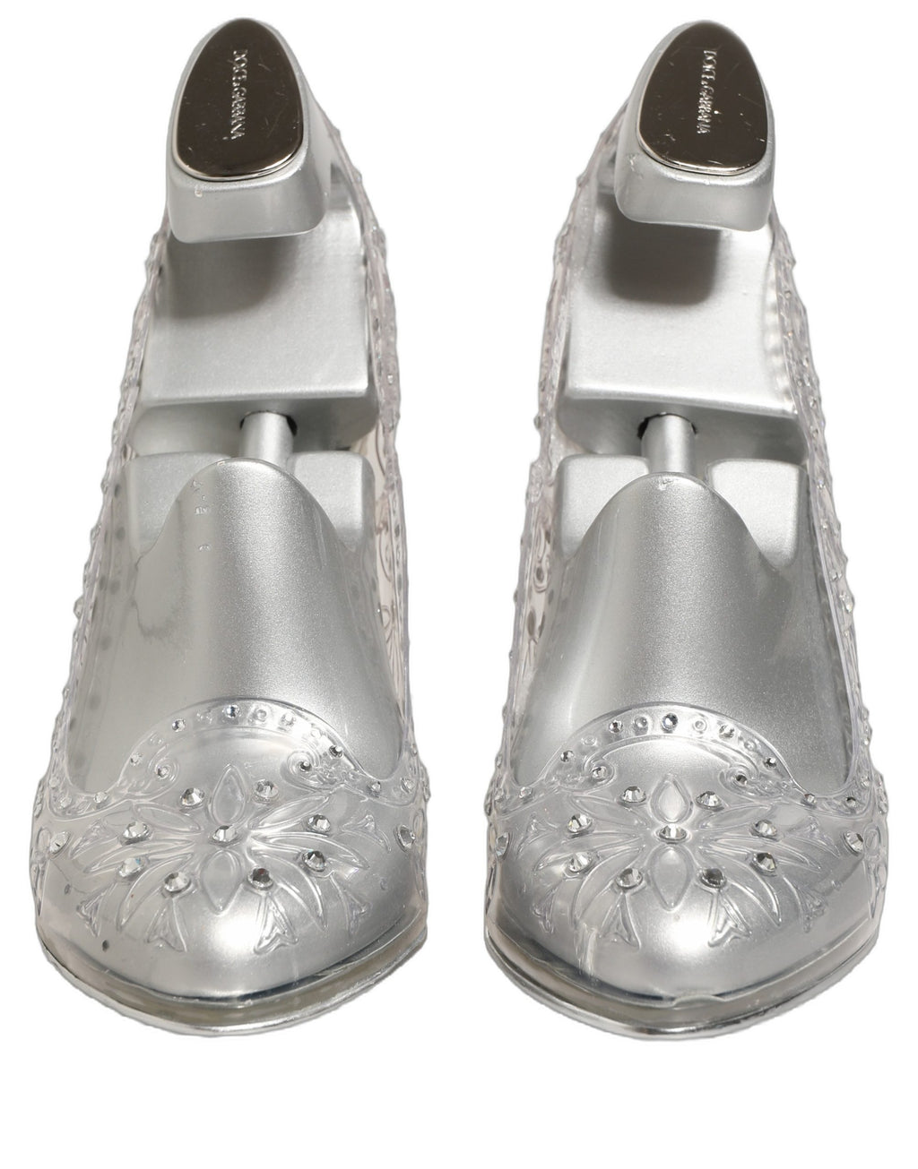 Dolce & Gabbana CINDERELLA Floral Crystal Heels Clear