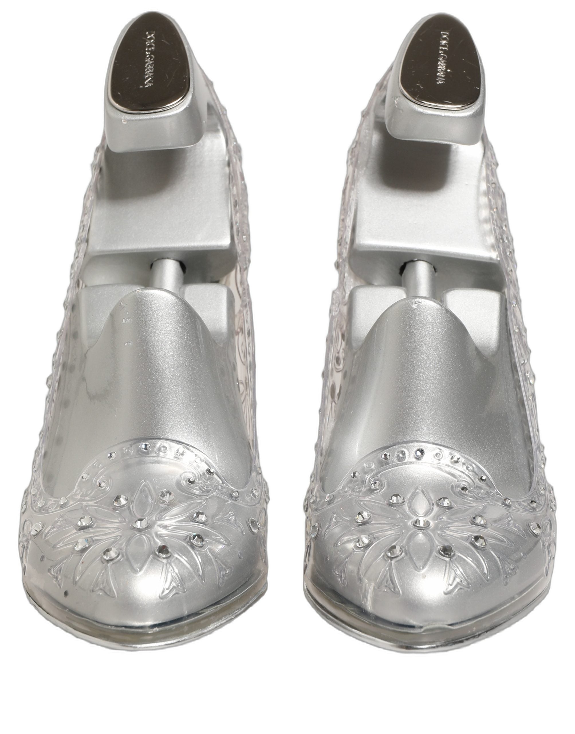 Dolce & Gabbana CINDERELLA Floral Crystal Heels Clear