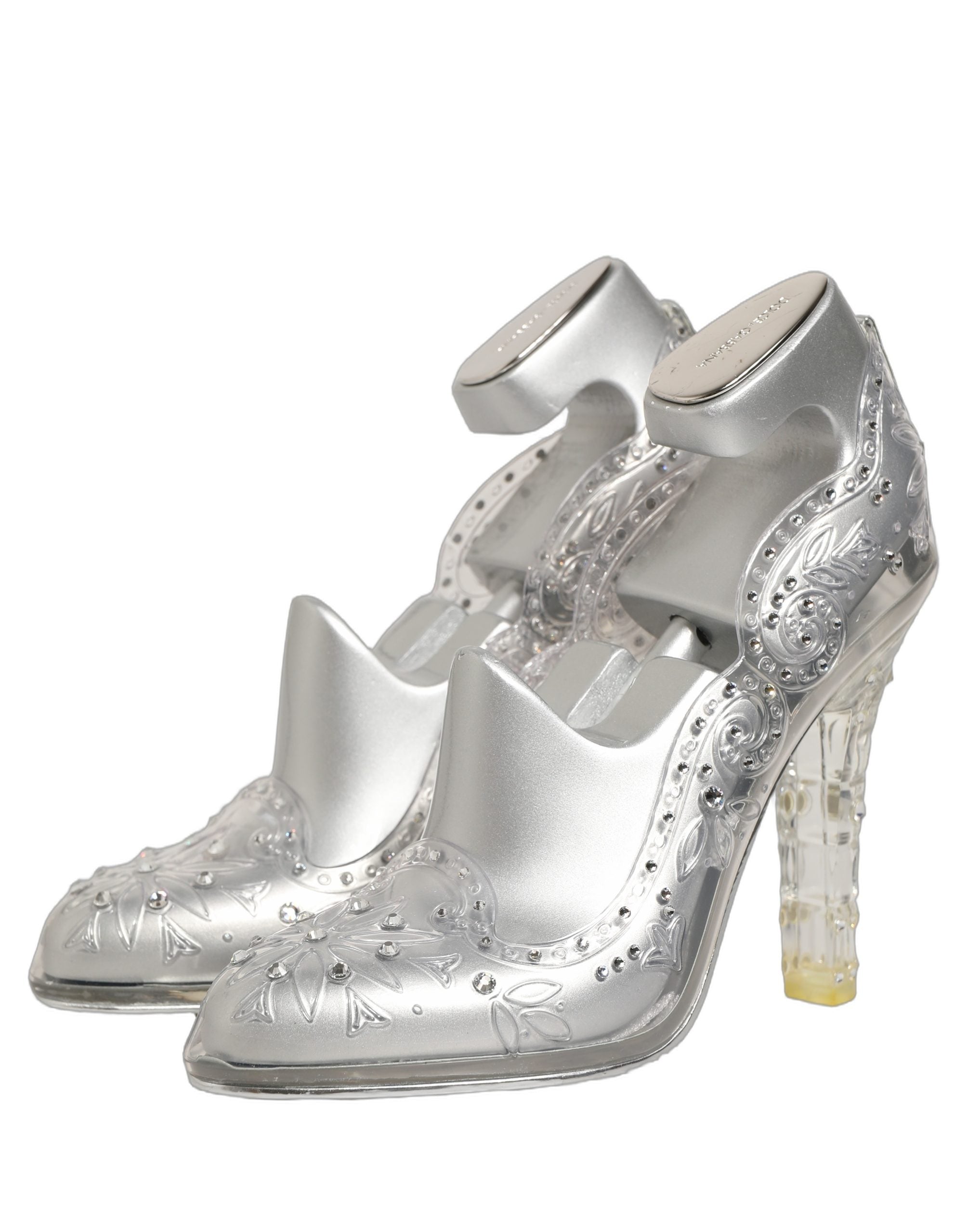 Dolce & Gabbana CINDERELLA Floral Crystal Heels Clear