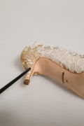 Dolce & Gabbana White Taormina Lace Crystal Pumps Shoes