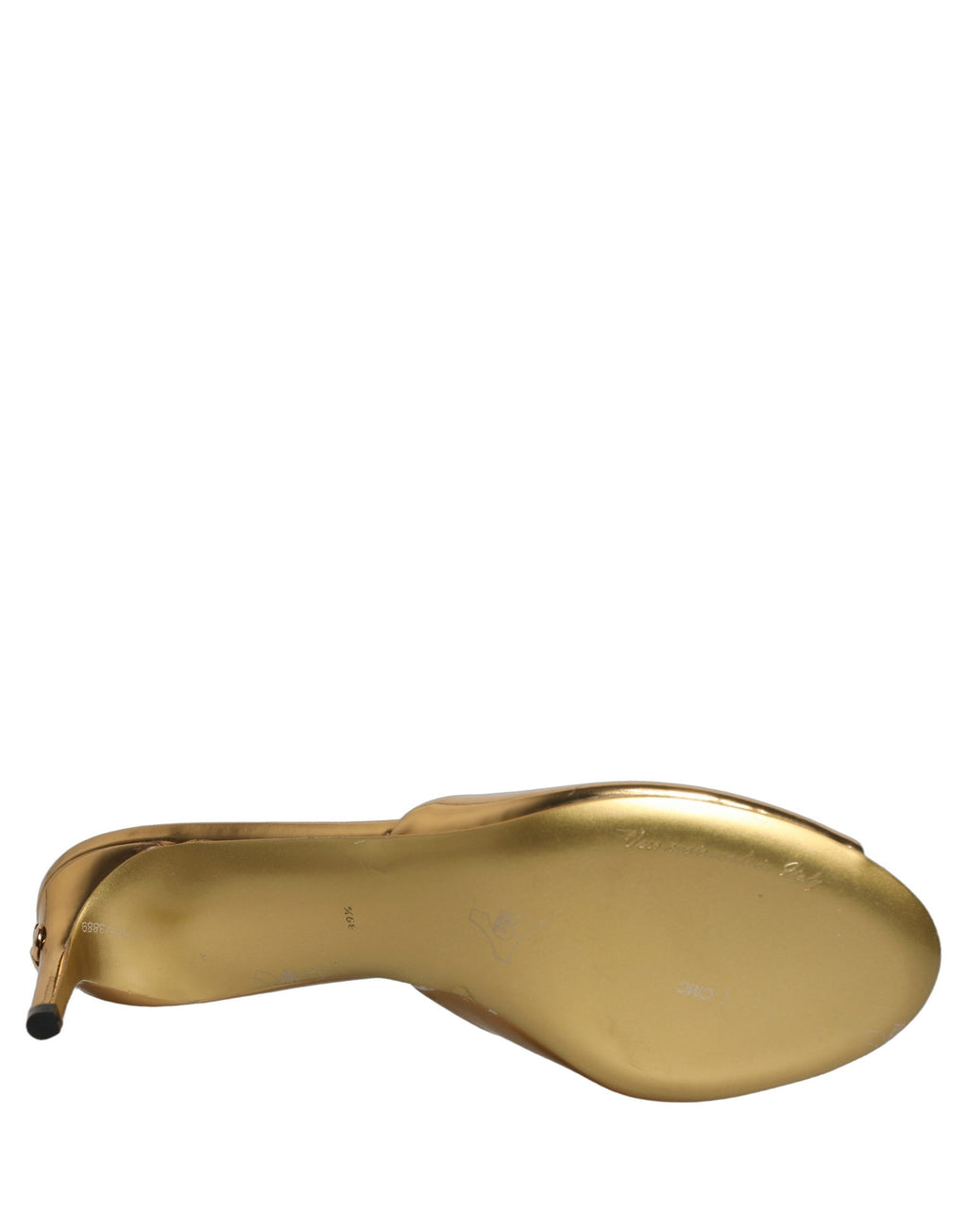 Dolce & Gabbana Gold Keira Leather Mules Sandals Shoes