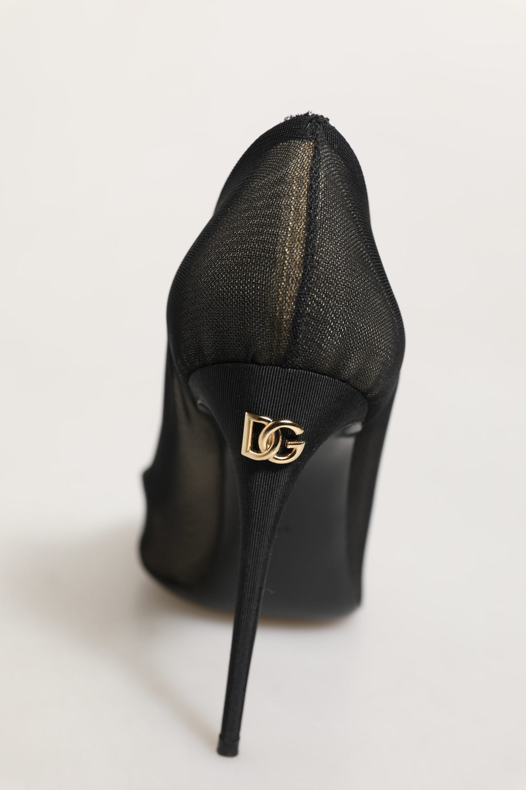 Dolce & Gabbana Black Mesh Stiletto High Heels Pumps Shoes